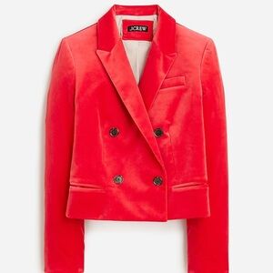 J.Crew Women’s Cropped double-breasted blazer‎ in stretch velvet